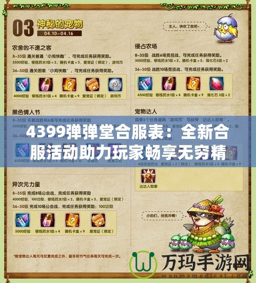 4399彈彈堂合服表：全新合服活動助力玩家暢享無窮精彩！