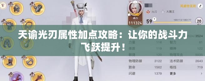 天諭光刃屬性加點(diǎn)攻略：讓你的戰(zhàn)斗力飛躍提升！