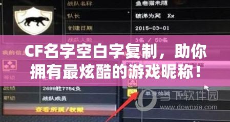 CF名字空白字復(fù)制，助你擁有最炫酷的游戲昵稱！