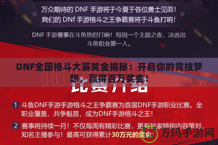 DNF全國格斗大賽獎金揭秘：開啟你的競技夢想，贏得百萬獎金！