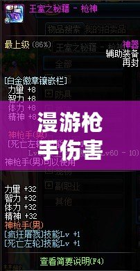 漫游槍手傷害高嗎？深入分析《游戲名字》中的職業(yè)定位與玩法優(yōu)勢