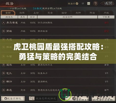 虎衛(wèi)桃園盾最強搭配攻略：勇猛與策略的完美結(jié)合