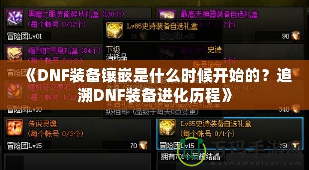 《DNF裝備鑲嵌是什么時候開始的？追溯DNF裝備進化歷程》