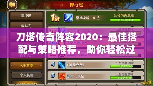 刀塔傳奇陣容2020：最佳搭配與策略推薦，助你輕松過(guò)關(guān)