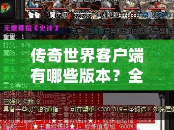 傳奇世界客戶端有哪些版本？全面解析各大版本特點與優(yōu)勢